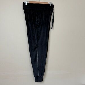 Victoria Secret Velvet Velour BLING Jogger Pants Black Size M